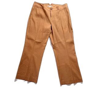 Banana Republic Camel Linen Blend Wide Leg Trousers